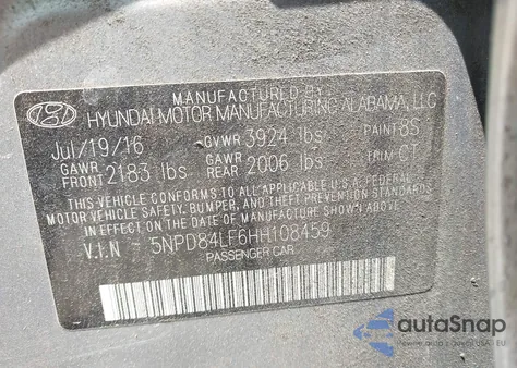 2017 Hyundai Elantra Limited из США, поврежденный, VIN 5NPD84LF6HH108459